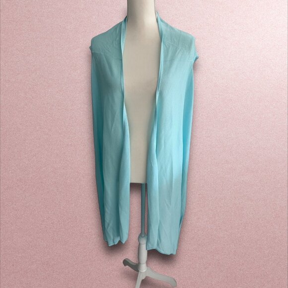 HERVE LEGER Light Blue Open Vest Sweater Size XS/Small - Picture 1 of 10